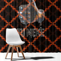Tu Meke Maori New Zealand Slang Window Curtain with Glow Neon Step Style