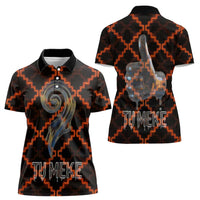 Tu Meke Maori New Zealand Slang Women Polo Shirt with Glow Neon Step Style