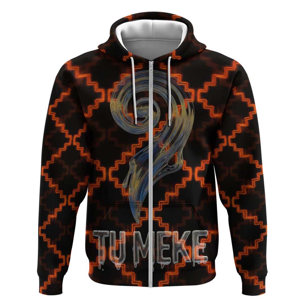 Tu Meke Maori New Zealand Slang Zip Hoodie with Glow Neon Step Style