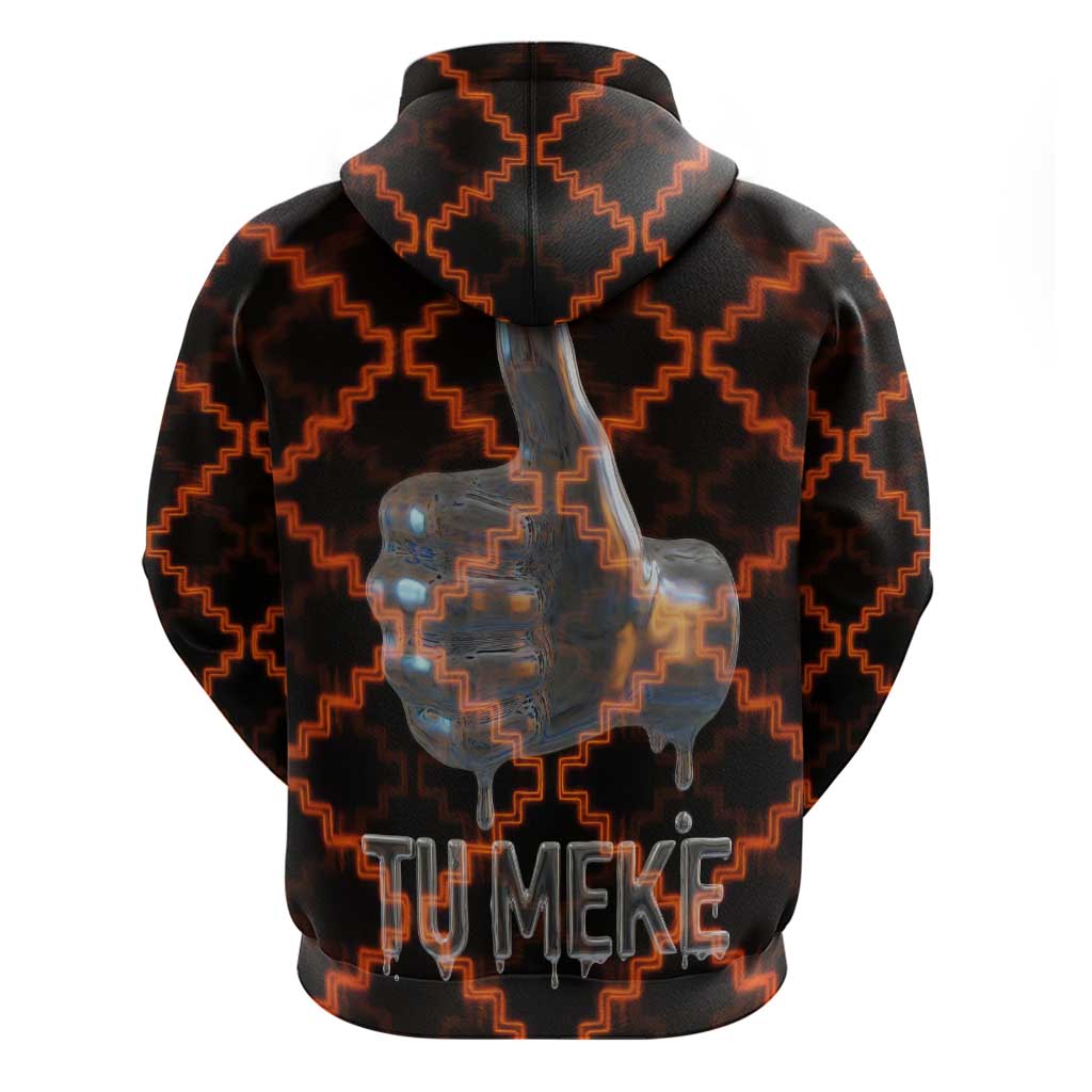 Tu Meke Maori New Zealand Slang Zip Hoodie with Glow Neon Step Style