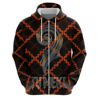 Tu Meke Maori New Zealand Slang Zip Hoodie with Glow Neon Step Style