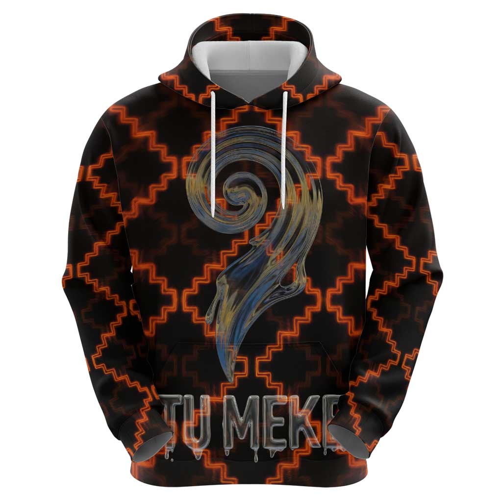 Tu Meke Maori New Zealand Slang Zip Hoodie with Glow Neon Step Style