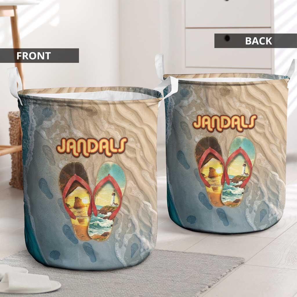 Kiwi Jandal Beach Life Laundry Basket New Zealand Flip Flops Ocean Wave Surf Style