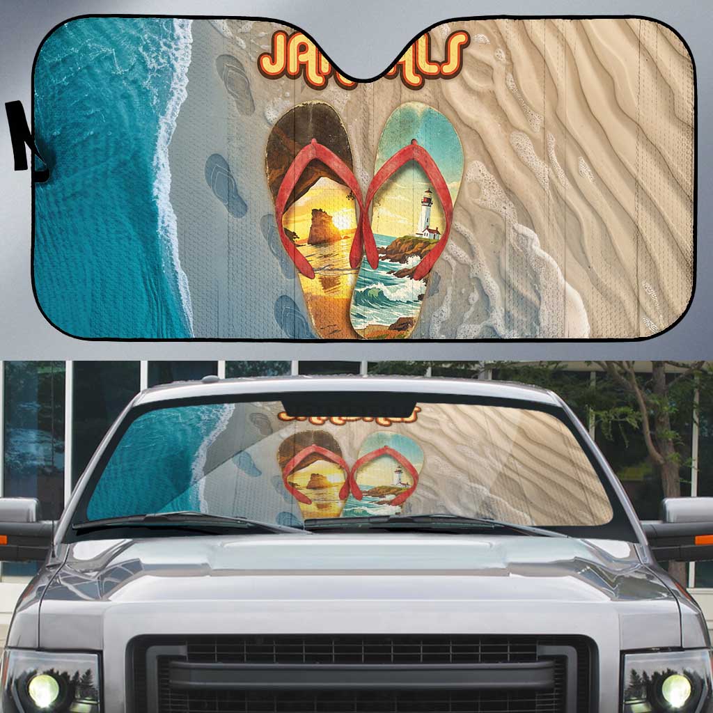 Kiwi Jandal Beach Life Auto Sun Shade New Zealand Flip Flops Ocean Wave Surf Style