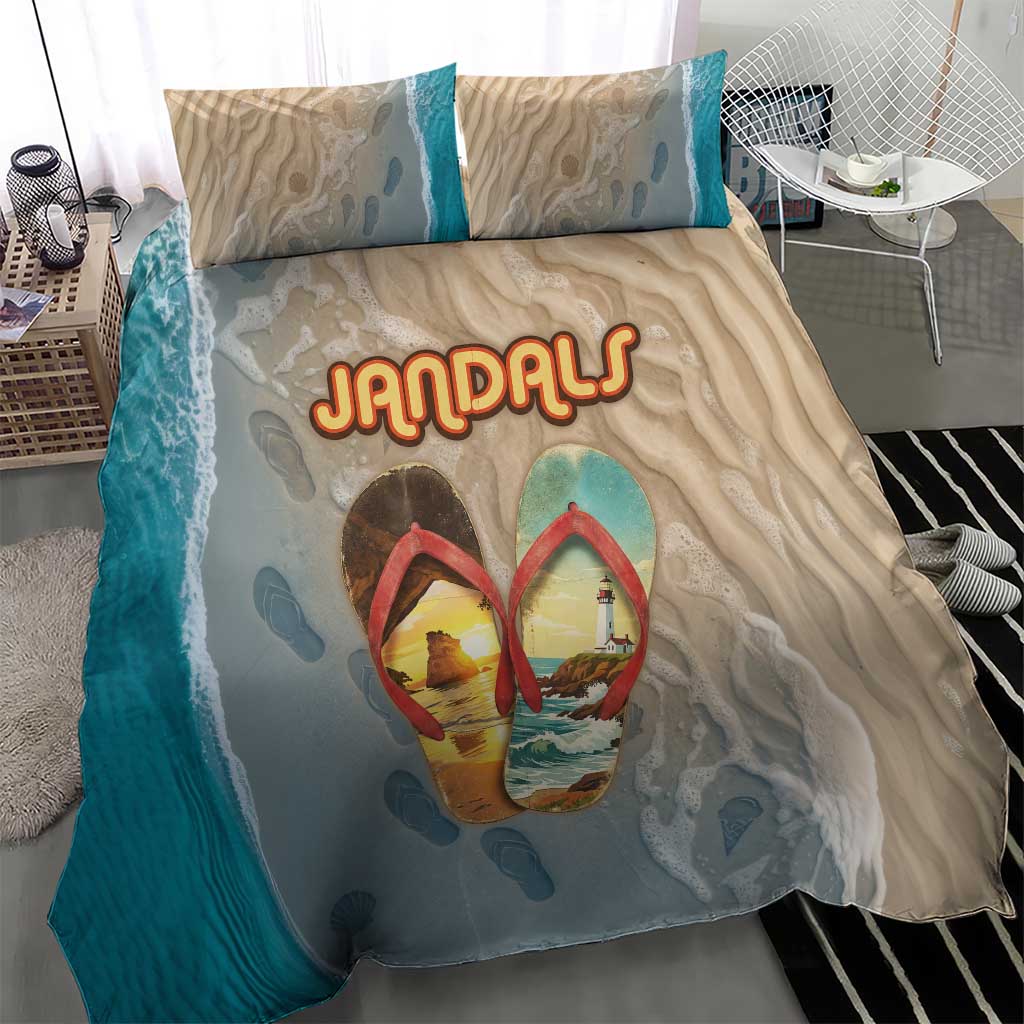 Kiwi Jandal Beach Life Bedding Set New Zealand Flip Flops Ocean Wave Surf Style TS04 - Polynesian Pride