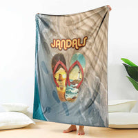 Kiwi Jandal Beach Life Blanket New Zealand Flip Flops Ocean Wave Surf Style