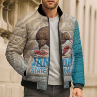 Kiwi Jandal Beach Life Bomber Puffer Jacket New Zealand Flip Flops Ocean Wave Surf Style