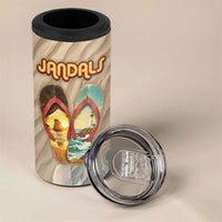 Kiwi Jandal Beach Life 4 in 1 Can Cooler Tumbler New Zealand Flip Flops Ocean Wave Surf Style