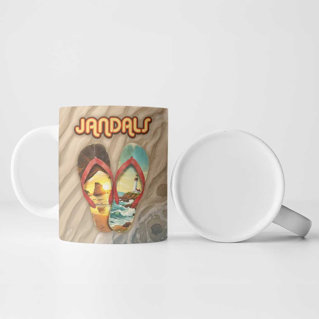 Kiwi Jandal Beach Life Ceramic Mug New Zealand Flip Flops Ocean Wave Surf Style TS04 - Polynesian Pride