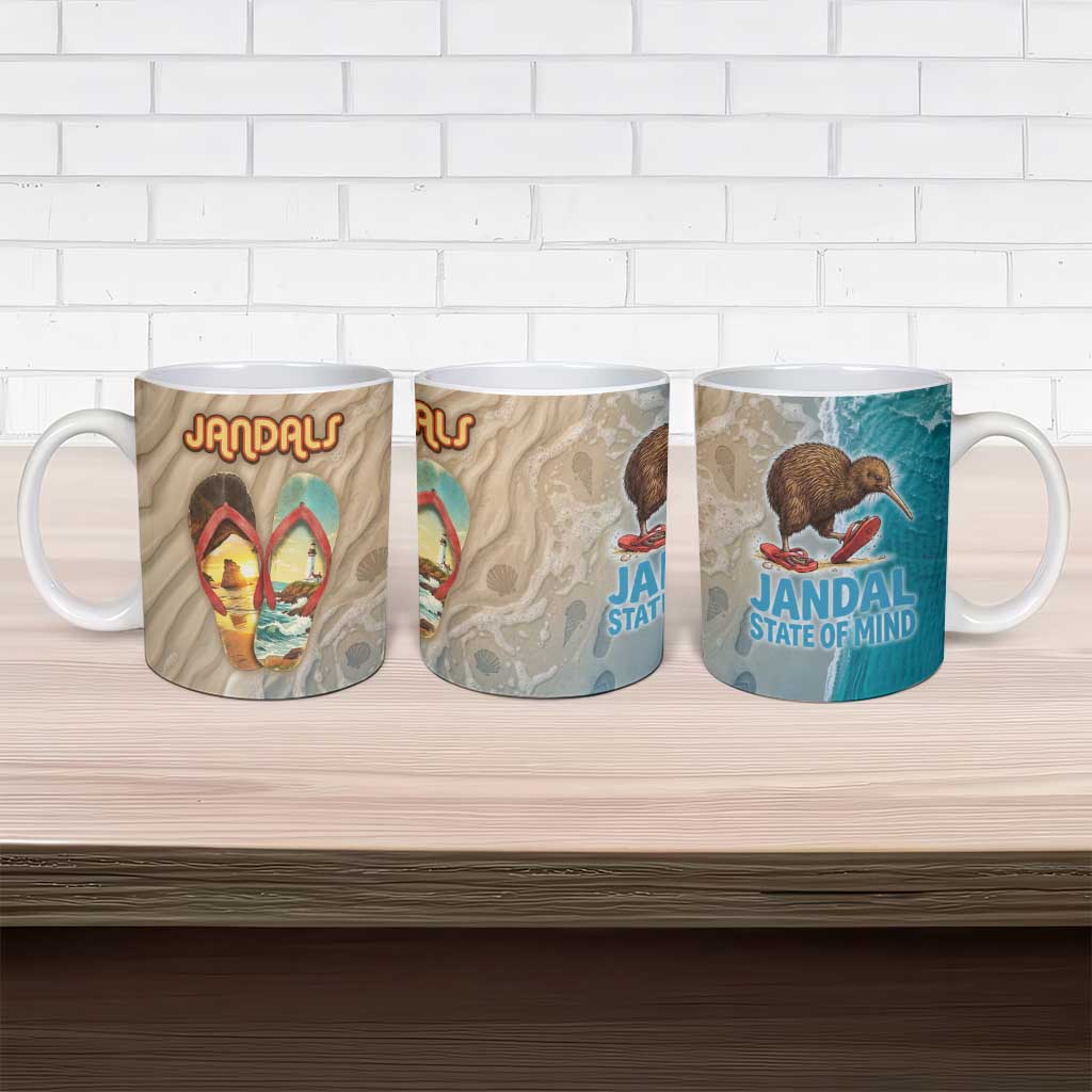 Kiwi Jandal Beach Life Ceramic Mug New Zealand Flip Flops Ocean Wave Surf Style TS04 - Polynesian Pride