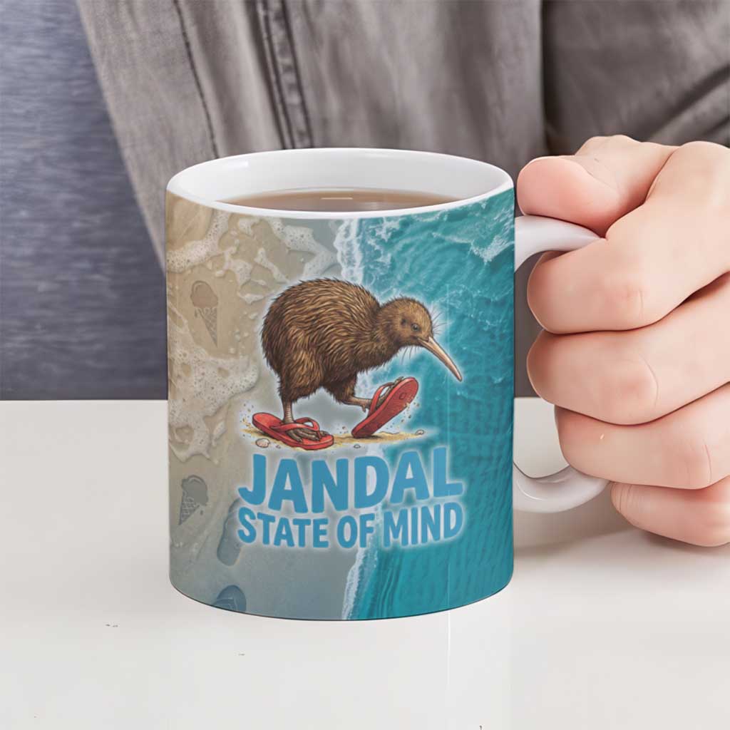 Kiwi Jandal Beach Life Ceramic Mug New Zealand Flip Flops Ocean Wave Surf Style TS04 - Polynesian Pride