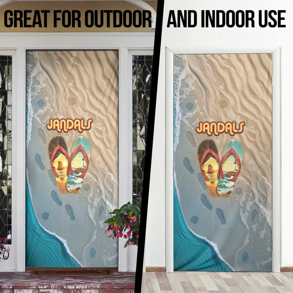 Kiwi Jandal Beach Life Door Cover New Zealand Flip Flops Ocean Wave Surf Style TS04 - Polynesian Pride