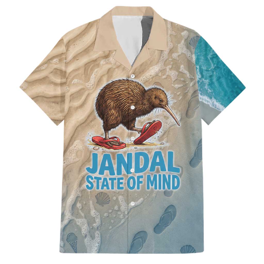Kiwi Jandal Beach Life Family Matching Off Shoulder Short Dress and Hawaiian Shirt New Zealand Flip Flops Ocean Wave Surf Style
