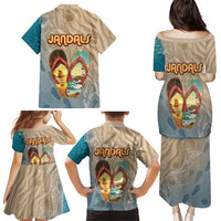 Kiwi Jandal Beach Life Family Matching Puletasi and Hawaiian Shirt New Zealand Flip Flops Ocean Wave Surf Style