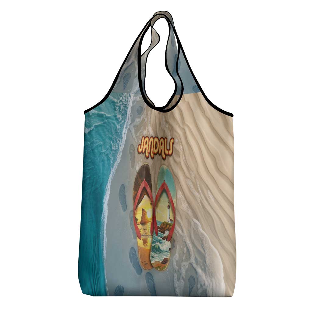 Kiwi Jandal Beach Life Grocery Bag New Zealand Flip Flops Ocean Wave Surf Style TS04 - Polynesian Pride