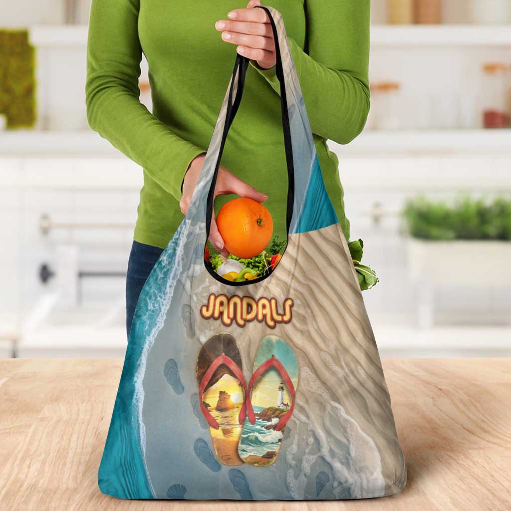 Kiwi Jandal Beach Life Grocery Bag New Zealand Flip Flops Ocean Wave Surf Style TS04 - Polynesian Pride