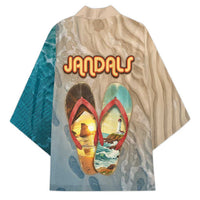 Kiwi Jandal Beach Life Kimono New Zealand Flip Flops Ocean Wave Surf Style