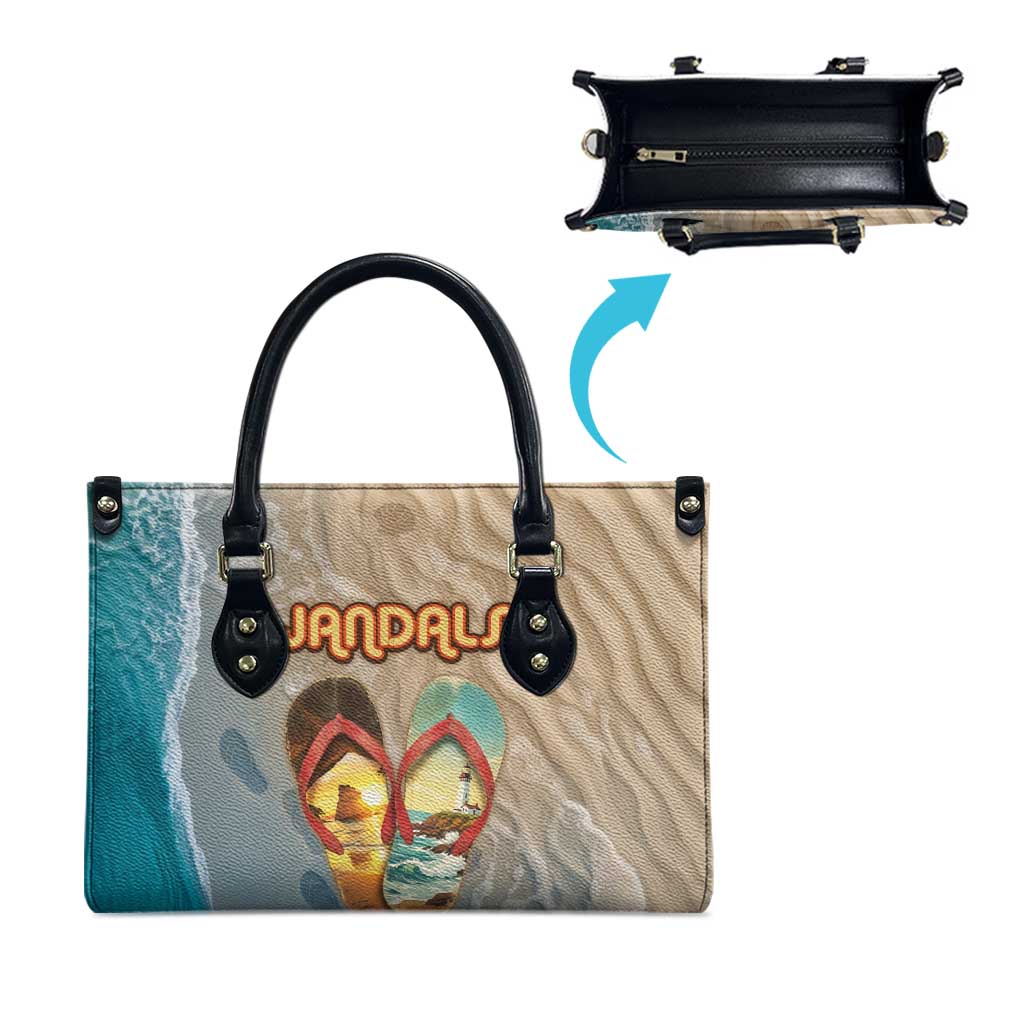 Kiwi Jandal Beach Life Leather Bag New Zealand Flip Flops Ocean Wave Surf Style