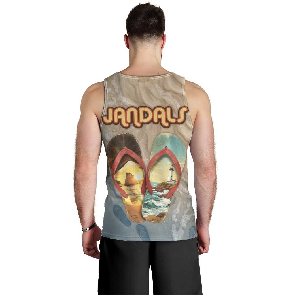Kiwi Jandal Beach Life Men Tank Top New Zealand Flip Flops Ocean Wave Surf Style TS04 - Polynesian Pride
