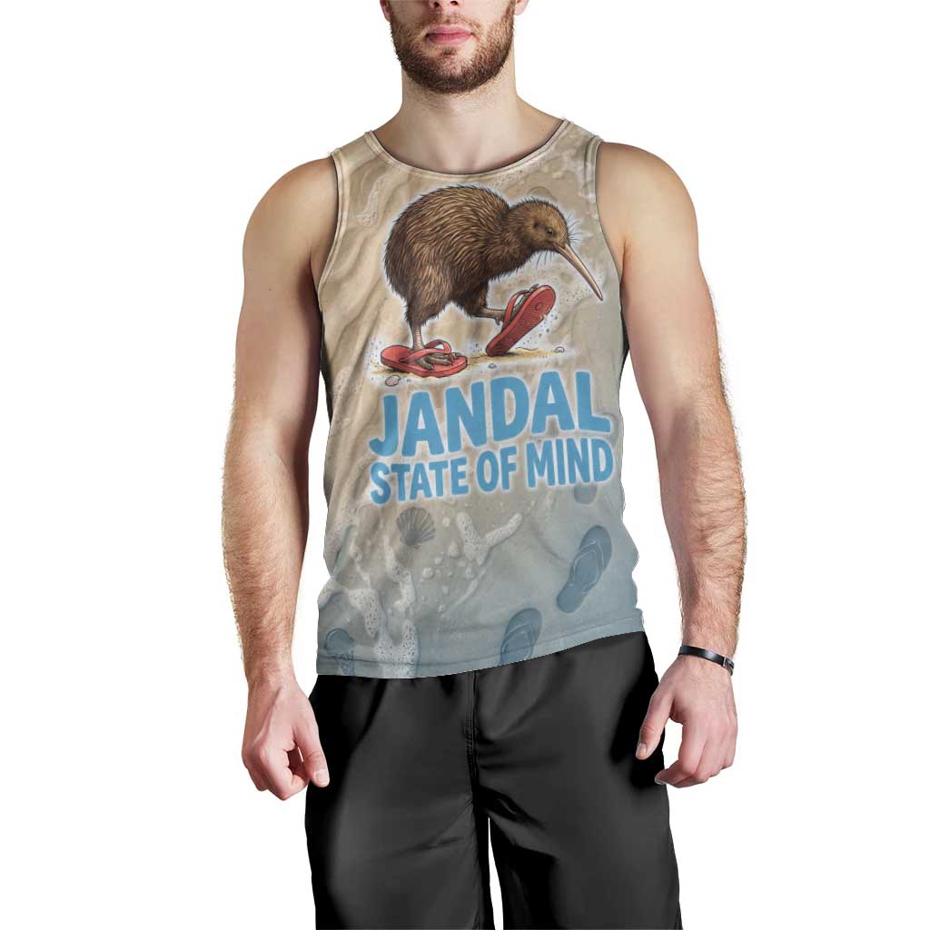 Kiwi Jandal Beach Life Men Tank Top New Zealand Flip Flops Ocean Wave Surf Style TS04 - Polynesian Pride