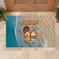 Kiwi Jandal Beach Life Rubber Doormat New Zealand Flip Flops Ocean Wave Surf Style