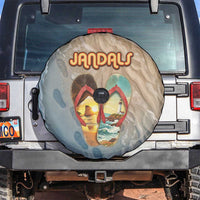 Kiwi Jandal Beach Life Spare Tire Cover New Zealand Flip Flops Ocean Wave Surf Style