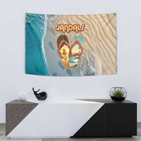 Kiwi Jandal Beach Life Tapestry New Zealand Flip Flops Ocean Wave Surf Style