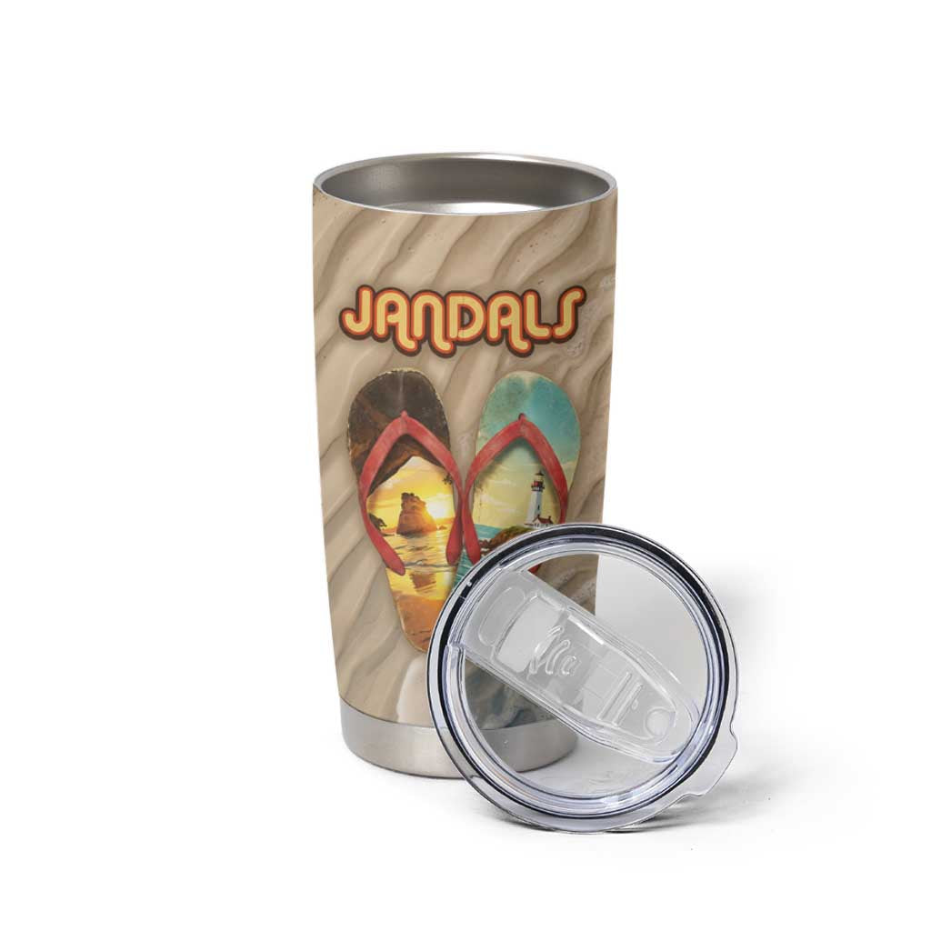 Kiwi Jandal Beach Life Tumbler Cup New Zealand Flip Flops Ocean Wave Surf Style TS04 - Polynesian Pride
