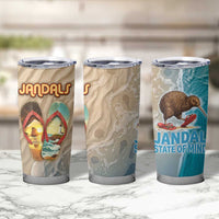 Kiwi Jandal Beach Life Tumbler Cup New Zealand Flip Flops Ocean Wave Surf Style TS04 - Polynesian Pride