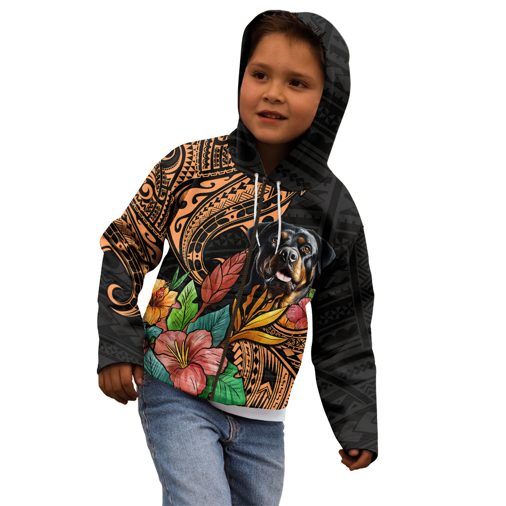 Polynesian Rottweiler Kid Hoodie Polynesian Pattern And Rottweiler TS04 - Polynesian Pride