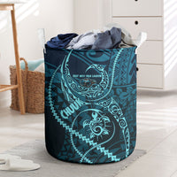 Chuuk Deep Into Truk Lagoon Laundry Basket Polynesian Tribal Pattern Wreck Diving Teal Ship Art
