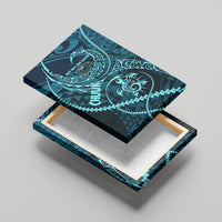 Chuuk Deep Into Truk Lagoon Canvas Wall Art Polynesian Tribal Pattern Wreck Diving Teal Ship Art