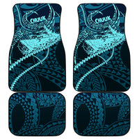 Chuuk Deep Into Truk Lagoon Car Mats Polynesian Tribal Pattern Wreck Diving Teal Ship Art