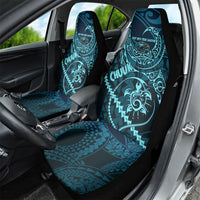 Chuuk Deep Into Truk Lagoon Car Seat Cover Polynesian Tribal Pattern Wreck Diving Teal Ship Art