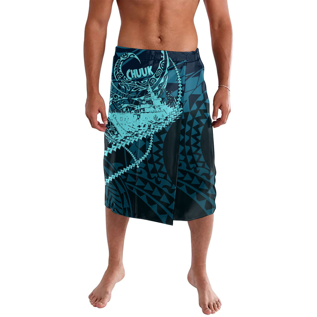 Chuuk Deep Into Truk Lagoon Lavalava Polynesian Tribal Pattern Wreck Diving Teal Ship Art