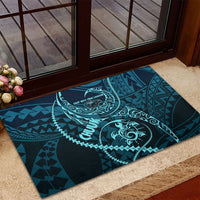 Chuuk Deep Into Truk Lagoon Rubber Doormat Polynesian Tribal Pattern Wreck Diving Teal Ship Art