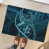 Chuuk Deep Into Truk Lagoon Rubber Doormat Polynesian Tribal Pattern Wreck Diving Teal Ship Art