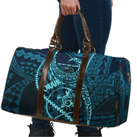 Chuuk Deep Into Truk Lagoon Travel Bag Polynesian Tribal Pattern Wreck Diving Teal Ship Art