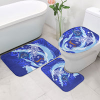 Chuuk Micronesian Roots Bathroom Set Polynesian Tribal Pattern Hibiscus Flower And Stingray Art