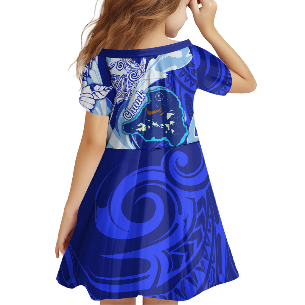 Chuuk Micronesian Roots Family Matching Off The Shoulder Long Sleeve Dress and Hawaiian Shirt Polynesian Tribal Pattern Hibiscus Flower And Stingray Art