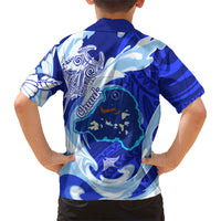 Chuuk Micronesian Roots Family Matching Summer Maxi Dress and Hawaiian Shirt Polynesian Tribal Pattern Hibiscus Flower And Stingray Art