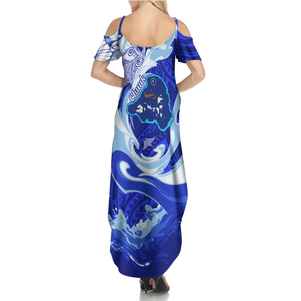 Chuuk Micronesian Roots Family Matching Summer Maxi Dress and Hawaiian Shirt Polynesian Tribal Pattern Hibiscus Flower And Stingray Art