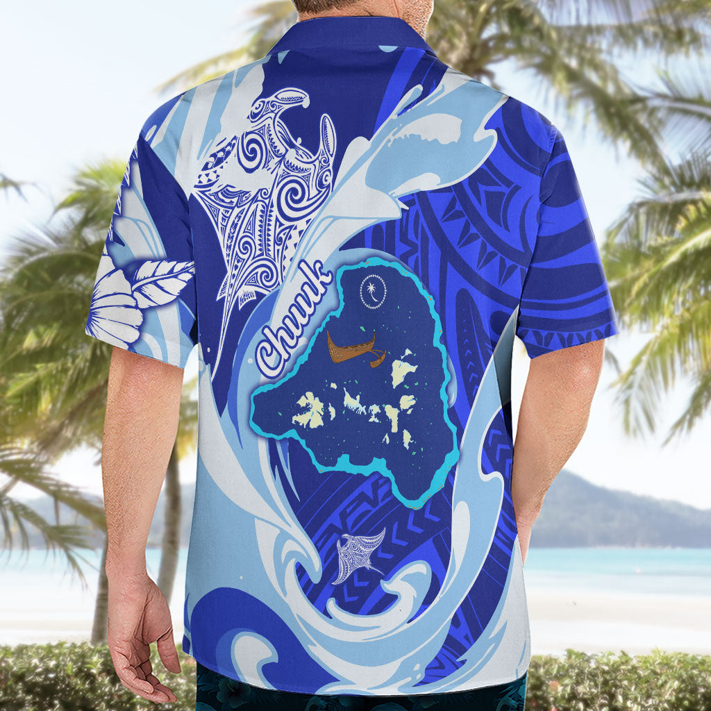 Chuuk Micronesian Roots Hawaiian Shirt Polynesian Tribal Pattern Hibiscus Flower And Stingray Art