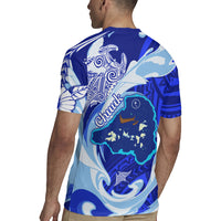 Chuuk Micronesian Roots Rugby Jersey Polynesian Tribal Pattern Hibiscus Flower And Stingray Art