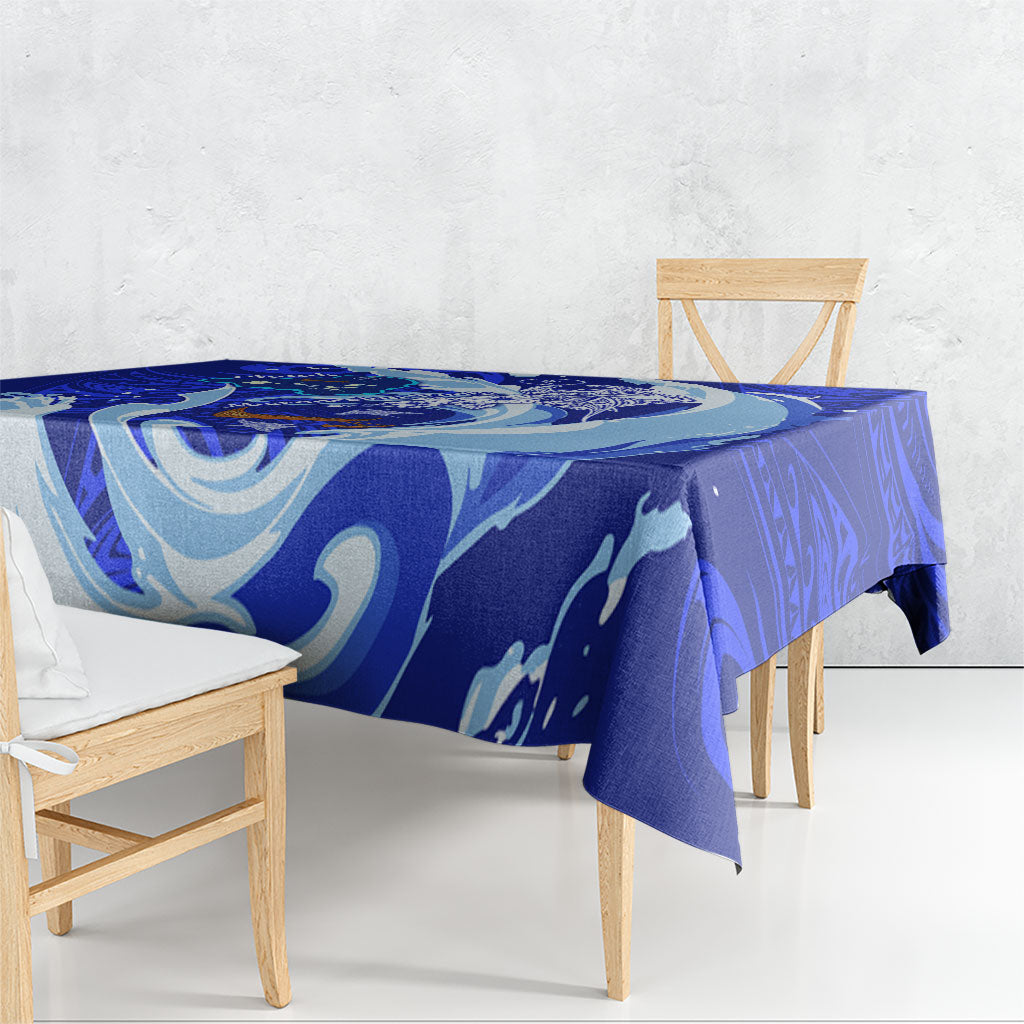 Chuuk Micronesian Roots Tablecloth Polynesian Tribal Pattern Hibiscus Flower And Stingray Art