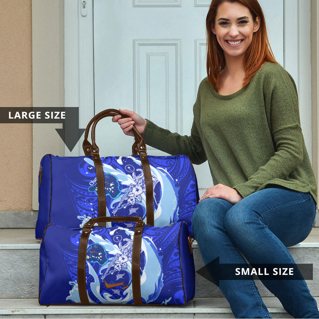 Chuuk Micronesian Roots Travel Bag Polynesian Tribal Pattern Hibiscus Flower And Stingray Art