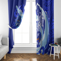 Chuuk Micronesian Roots Window Curtain Polynesian Tribal Pattern Hibiscus Flower And Stingray Art
