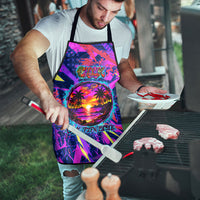 Chuuk Tropical Sunset Coordinates Apron Neon Graffiti Polynesian Tribal