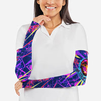 Chuuk Tropical Sunset Coordinates Arm Sleeves Neon Graffiti Polynesian Tribal