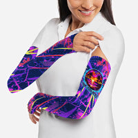 Chuuk Tropical Sunset Coordinates Arm Sleeves Neon Graffiti Polynesian Tribal